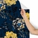 preview thumbnail 2 of 2, Vintage Navy Blue Botanical Floral Removable Wallpaper - 24'' inch x 10'ft