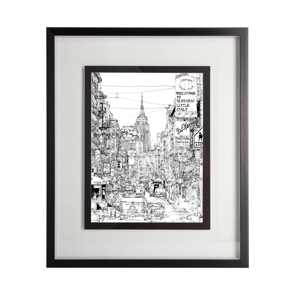 B&W City Scene II Framed Art Print