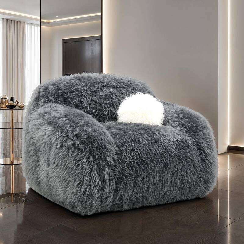 Modern Soft Dark Gray Swivel Chair 1pc