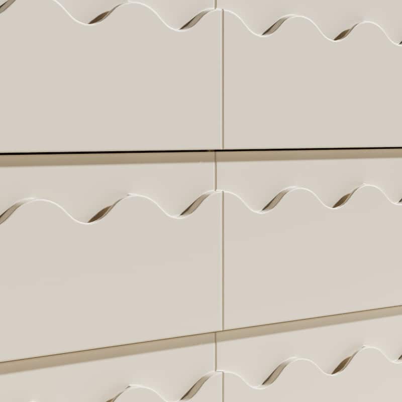 Wave Front 9 Drawer Dresser Handle-Free Modern Storage Cabinet