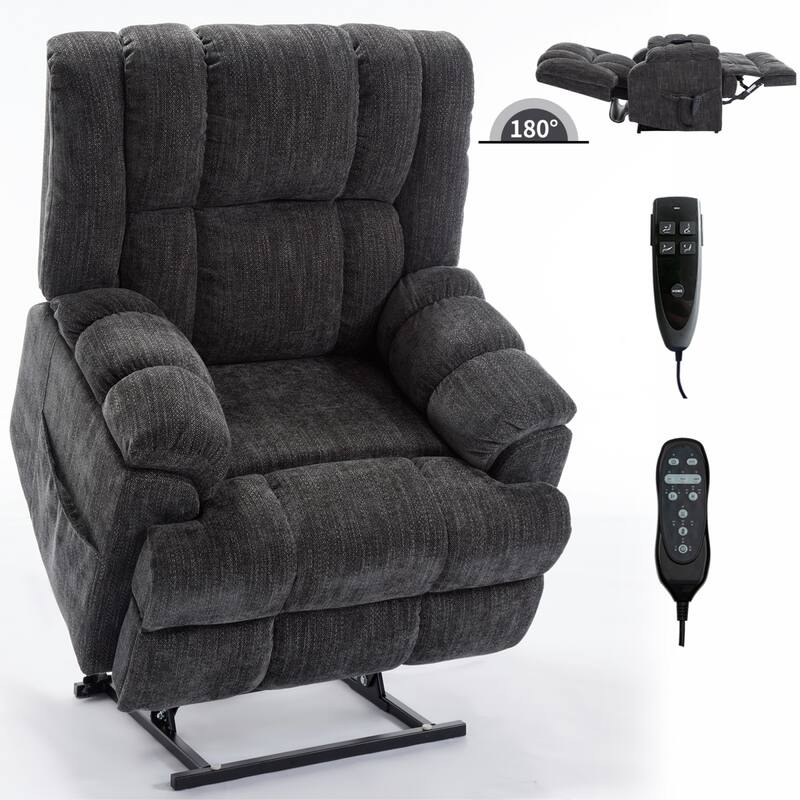 Roomfitters Dual Motor Power Lift Recliner Chair with Heat and Massage Infinite Position Heavy Duty Sofa for Seniors