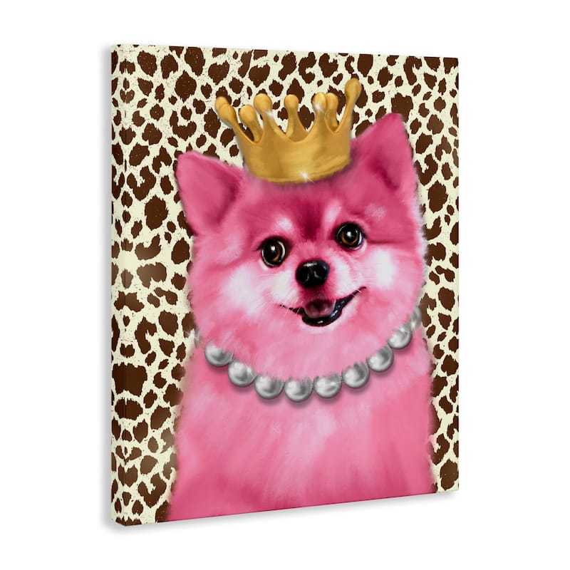 Stupell Pink Royal Pomeranian Canvas Wall Art Design By Matthew Piotrowicz