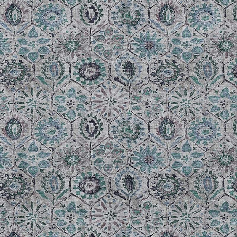 HomeRoots Floral Transitional Rectangle Outdoor Rug
