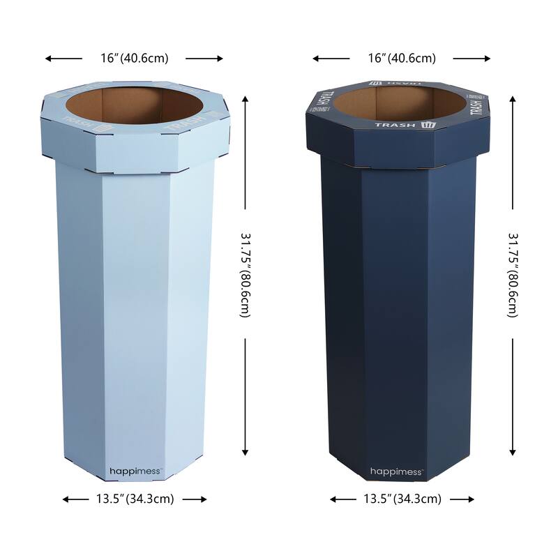 25-Gallon Disposable Cardboard Event Trash Can and Recycling Bin (Set of 2)