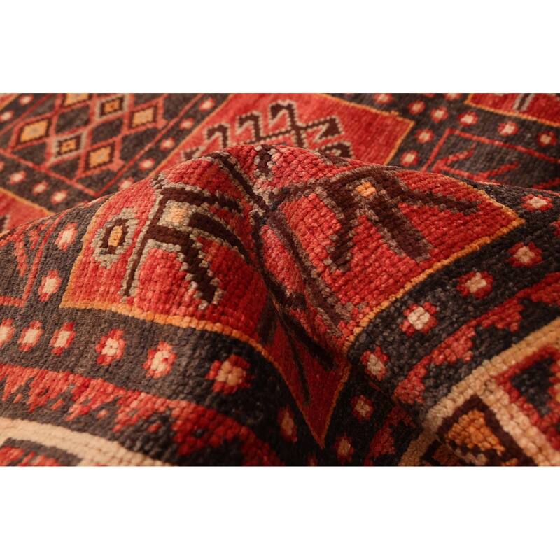 ECARPETGALLERY Hand-knotted Melis Vintage Red Wool Rug - 4'2 x 8'4