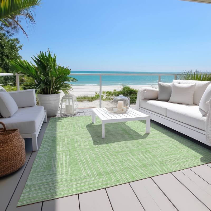 Machine Washable Indoor/ Outdoor Contemporary Stack Chantille Rug