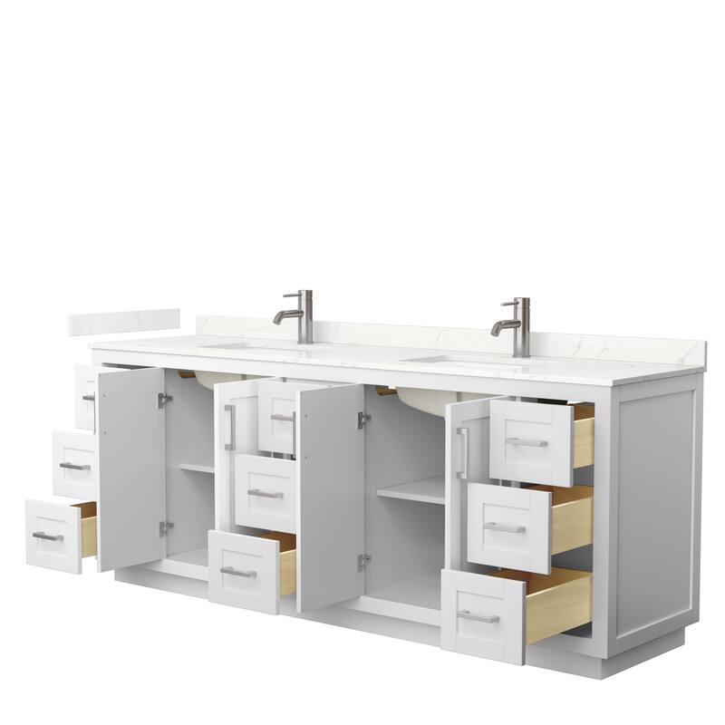 Miranda 84-inch Double Vanity, Quartz Top