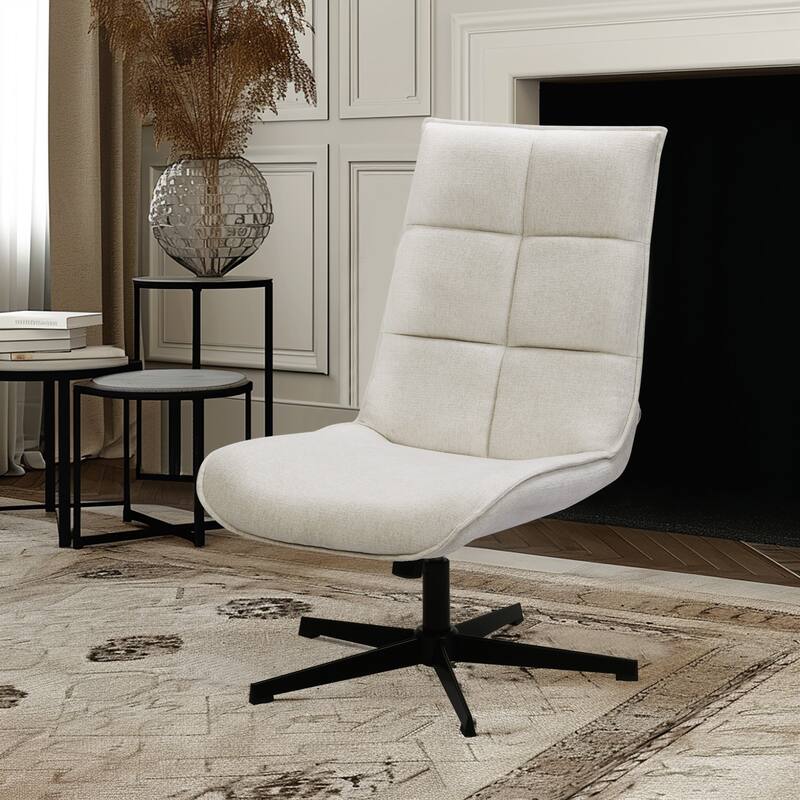 Homy Casa Upholstered Swivel Task Chair with Adjustable Height and High Back for Home Office and Study Use