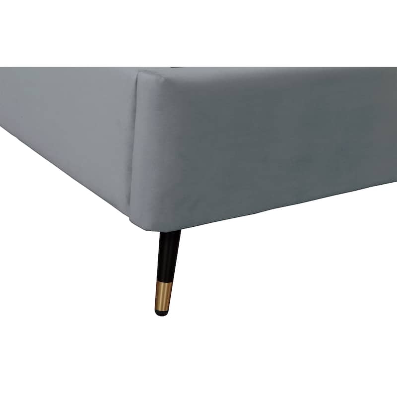 Manhattan Comfort Crosby Velvet Upholstered Bed