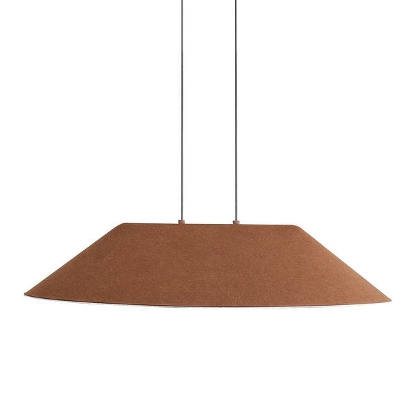 slide 2 of 3, Golden Lighting Faroe 30in Integrated LED Pendant in Coffee/Black Felt - Brown