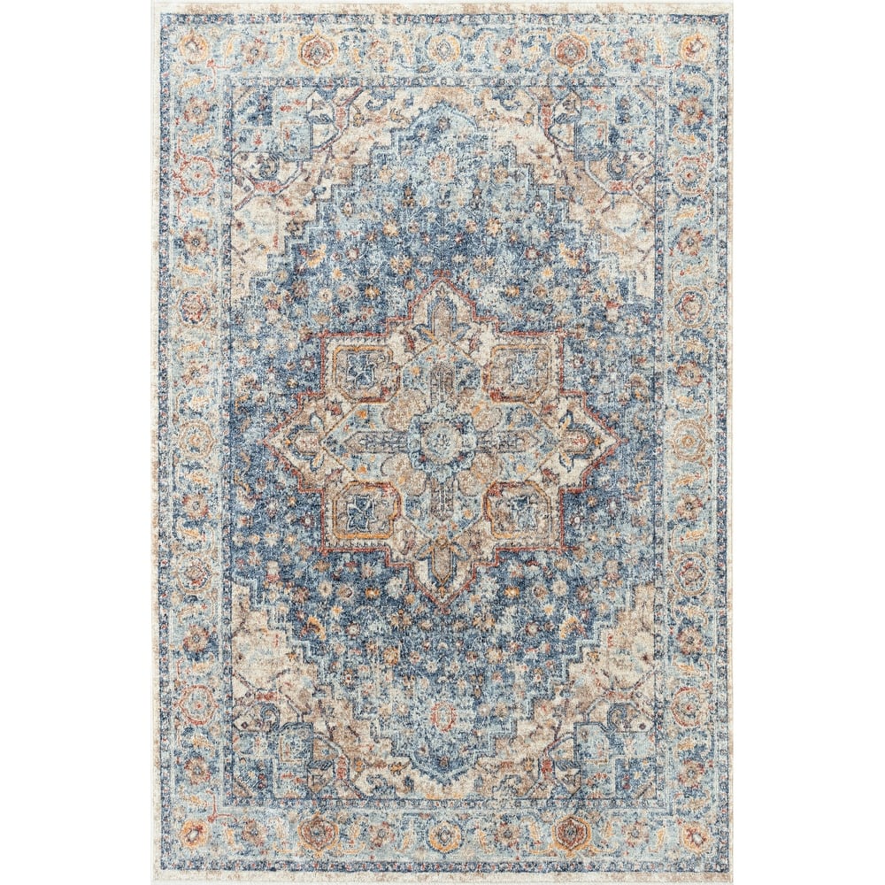 Stelios Collection Navy Transitional Area Rug