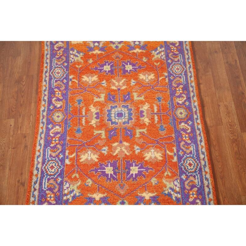 Heriz-Serapi Oriental Accent Rug Handmade Grey Wool Carpet - 3'0"x 4'11"