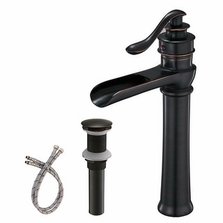 Oil Rubbed Bronze Waterfall Spout Bathroom Basin Lavatory Faucet Sink Mixer Tap 