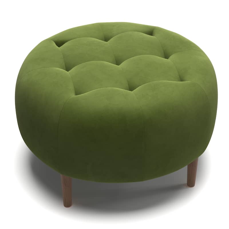 Bloomfield Round Performance Velvet Ottoman