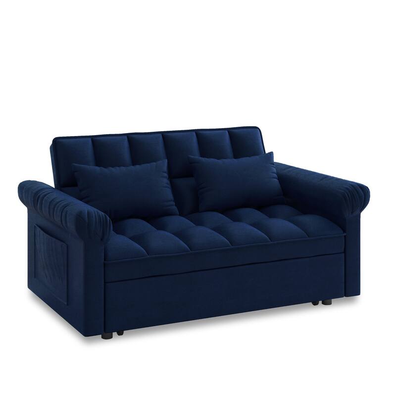 Loveseats Sofa Bed With Pull-Out Bed,Adjsutable Back