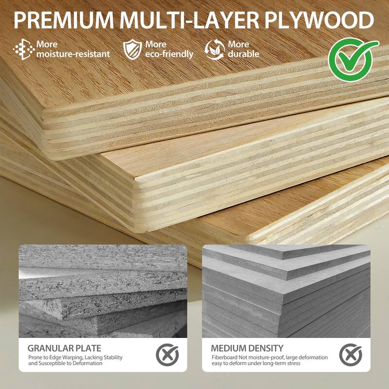 32" Floating Bathroom Vanity with Sink - Multi-Layer Solid Wood, Wall-Mounted with White Stone Top & 2 Soft-Close Drawers