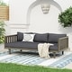 preview thumbnail 1 of 30, Claremont Farmhouse Outdoor 3 Seater Daybed with Water-Resistant Cushion by Christopher Knight Home Grey Frame+Grey Cushion