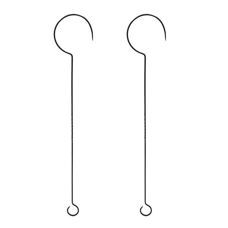 Achla Designs 48" L Black Wrought Iron Hook Extenders w/Twist (Set of 2), Powder Coated Finish, Home Accessory