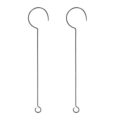 Achla Designs 48" L Black Wrought Iron Hook Extenders w/Twist (Set of 2), Powder Coated Finish, Home Accessory