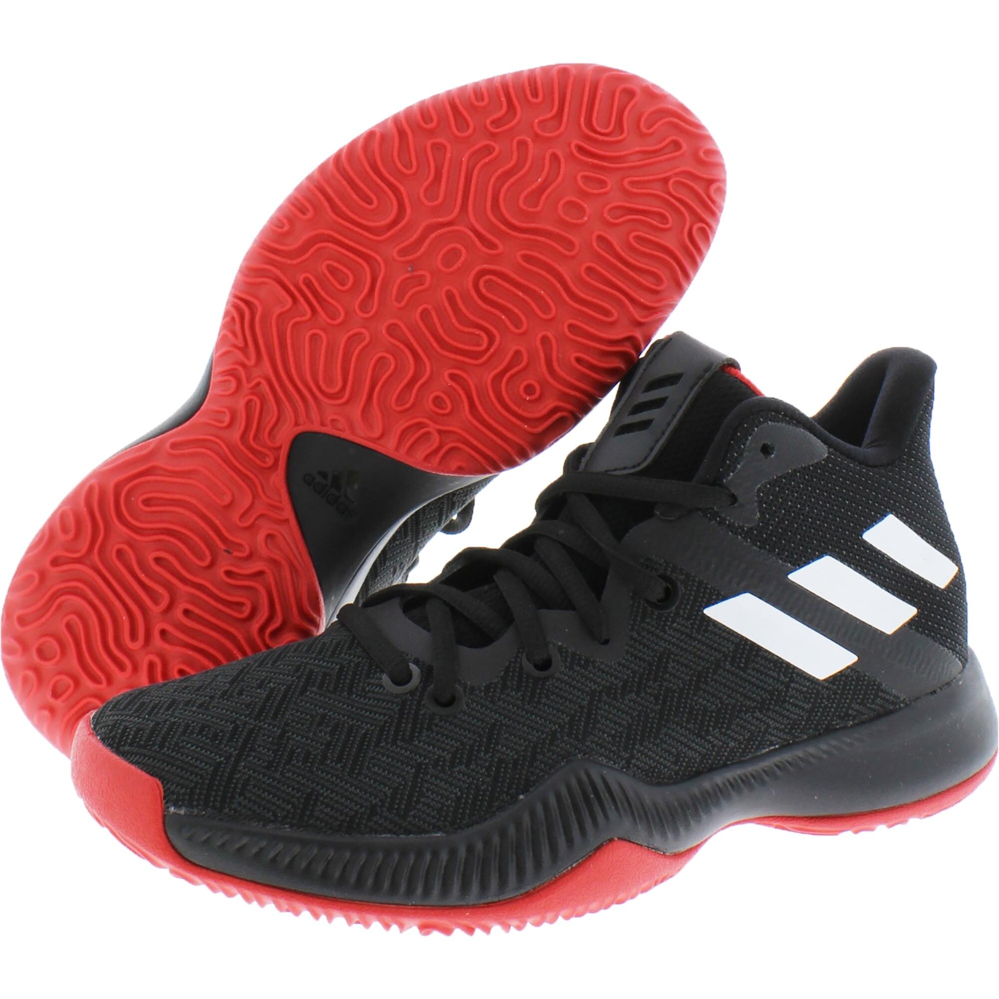 Adidas Boys Mad Bounce J Running Shoes Athletic Mid Top Core Black Footwear White Scarlet Red Overstock