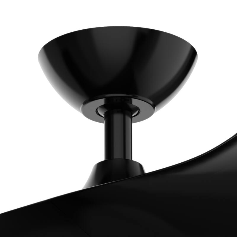 52" Black/ Brown Modern Downrod Ceiling Fan with Remote Control