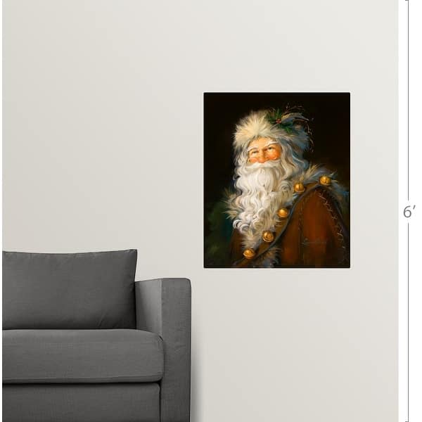 dimension image slide 4 of 6, "Father Christmas" Traditional Santa Winter Holiday Poster Print