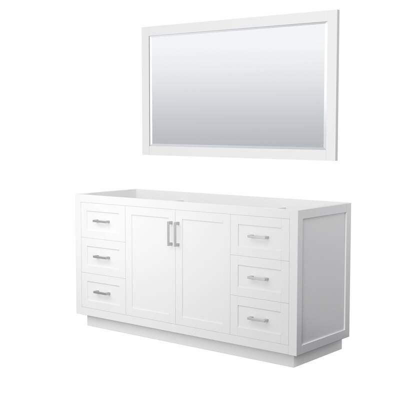 Wyndham Collection WCF2929-66S-CX-M58 Miranda 66" Single Free Standing - White / Brushed Nickel Hardware