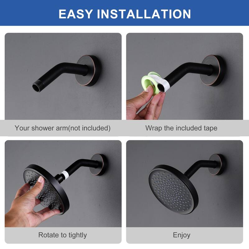 WOWOW 1-Spray 6 in. Wall Mount Fixed Shower Head