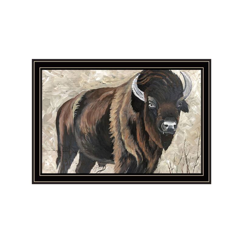 TrendyDecor4U "The Boss! Bison Only" Framed Print Wall Art - Multi