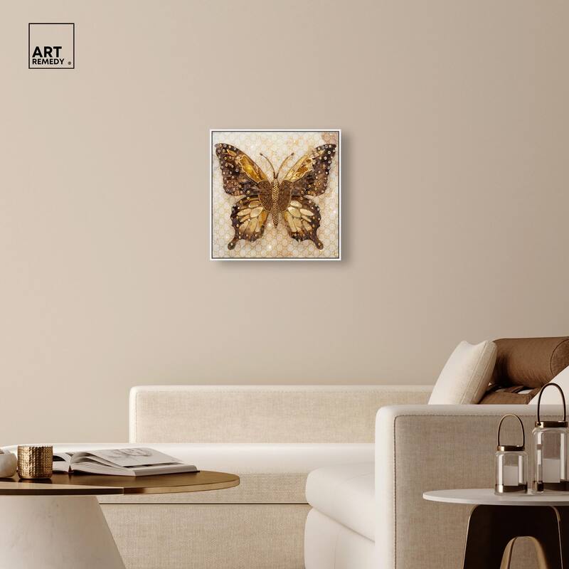 Glittering Elegant Butterfly Canvas by Art Remedy