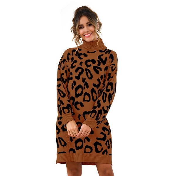 leopard knit dress