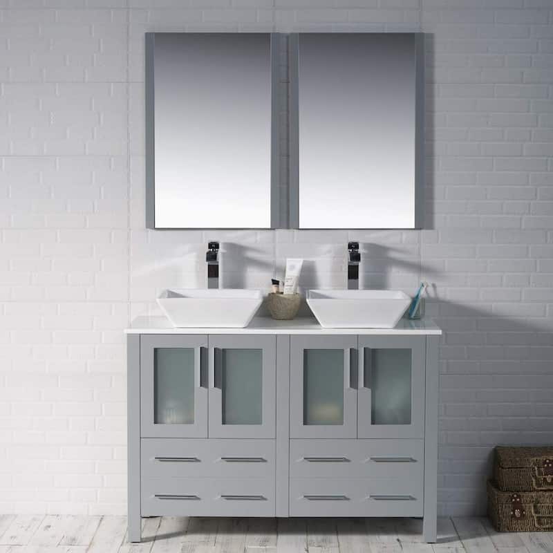 Blossom Sydney 48" Double Bathroom Vanity with Ceramic Sink & Mirrors