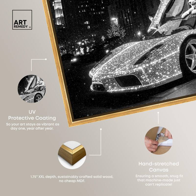 Glistening Tiger and Car Canvas by Art Remedy