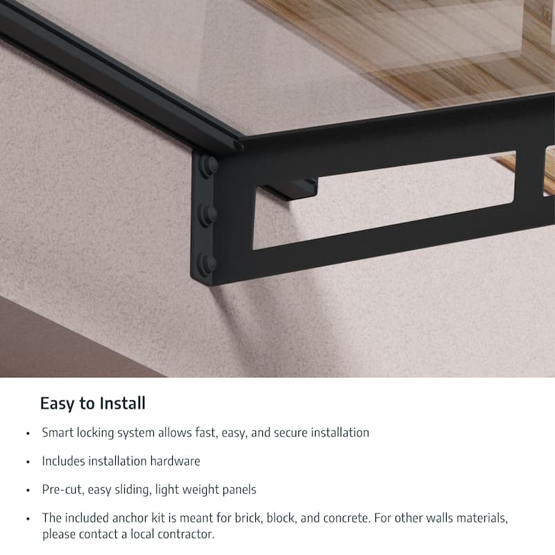 Neo 2.5 ft. Gray/Diffused Door and Window Awning series