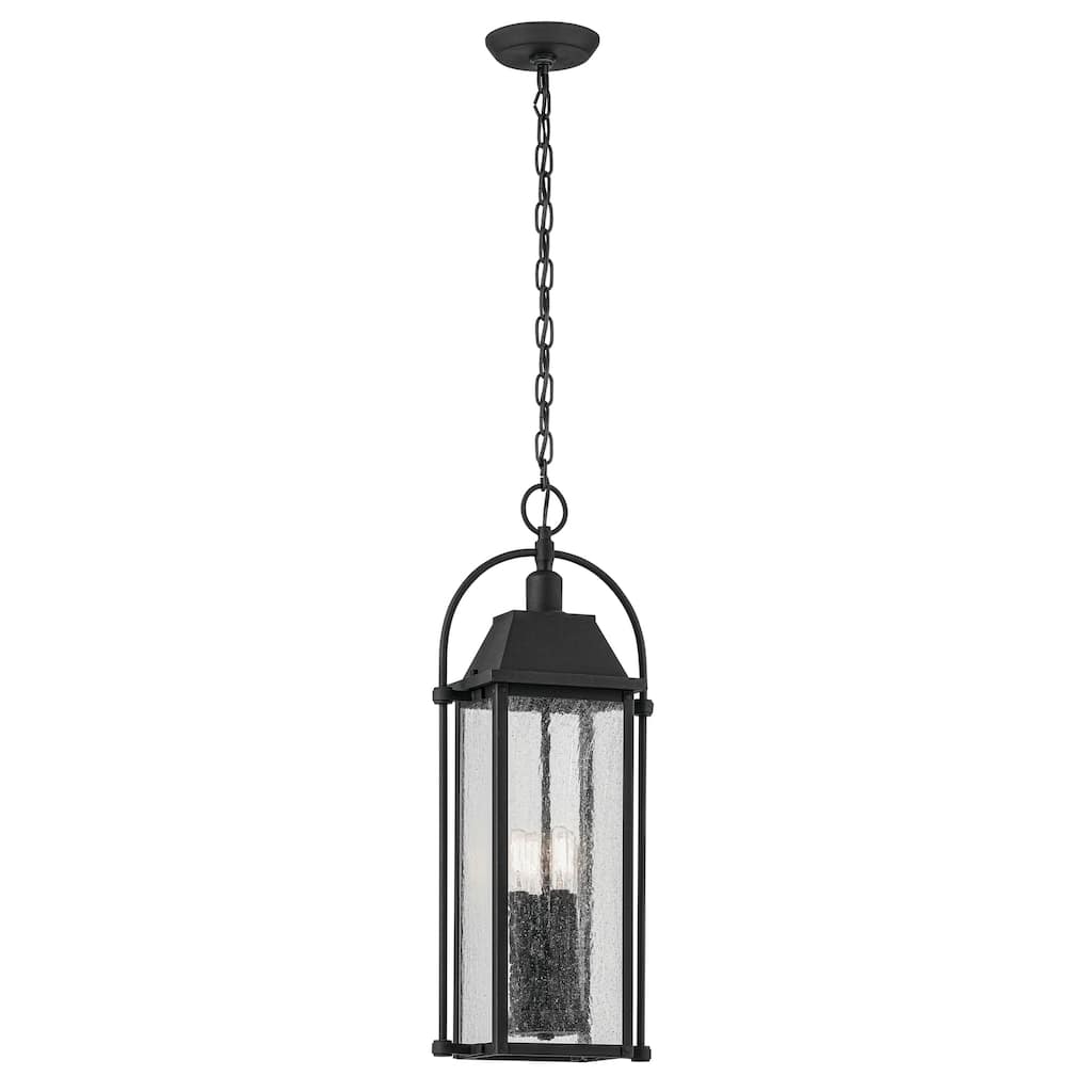 Kichler Lighting Harbor Row 25.75 in. 4-Light Textured Black Outdoor Pendant Light - 25.75 in