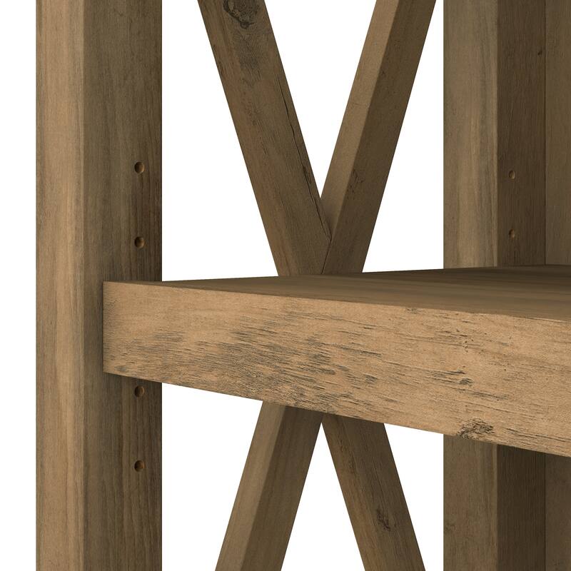 Bush Furniture Key West Tall 5 Shelf Bookcase with Adjustable Shelves