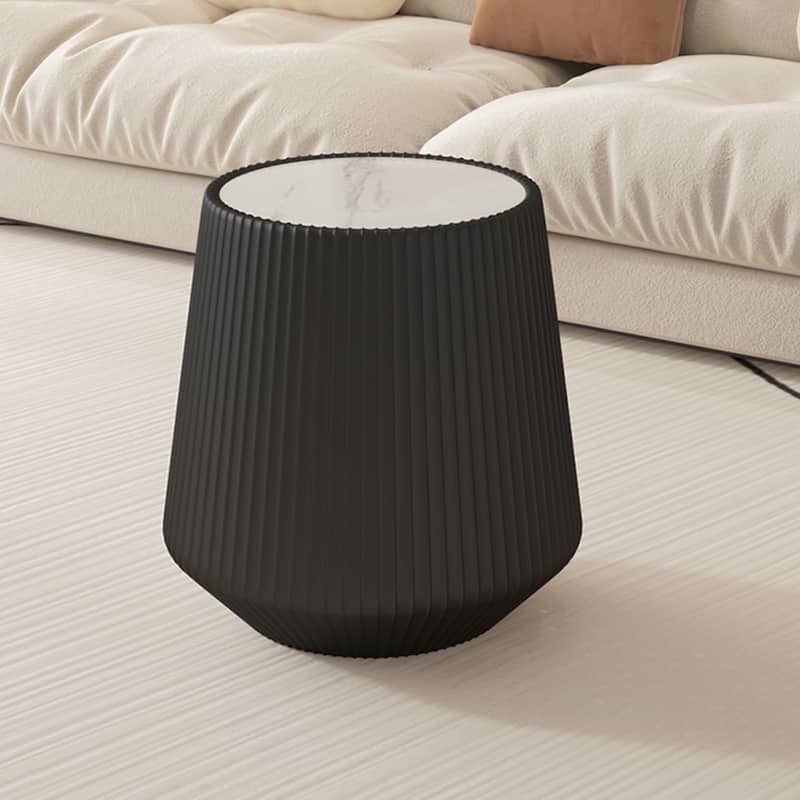 Unique Grey Pattern Light Sintered Stone Cup-Shape Leather Sofa Table - Gold+Black,Grey