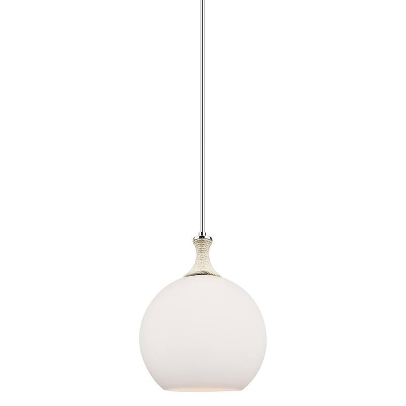 Innovations Lighting 415-1SR-15-12 Astor Pendant Astor 12" Wide - Polished Nickel / Matte White