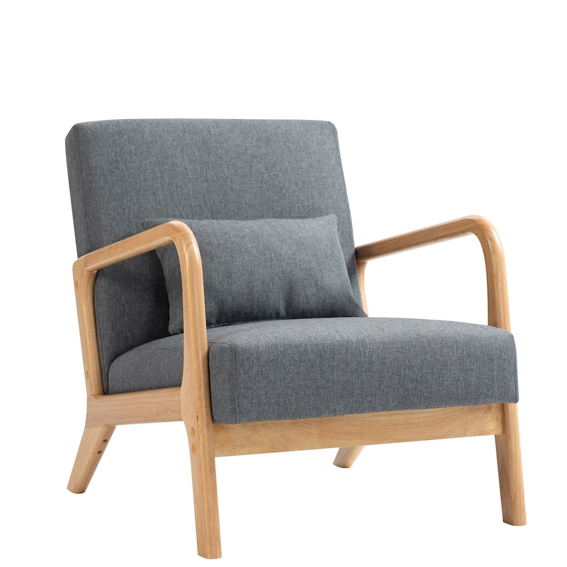 2 Set Upholstered Lounge Arm Chair with Pillow - Set of 2