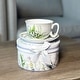 preview thumbnail 7 of 5, Lily of The Valley Bone China Cup and Saucer Set in Gift Box - 10.1 fl oz