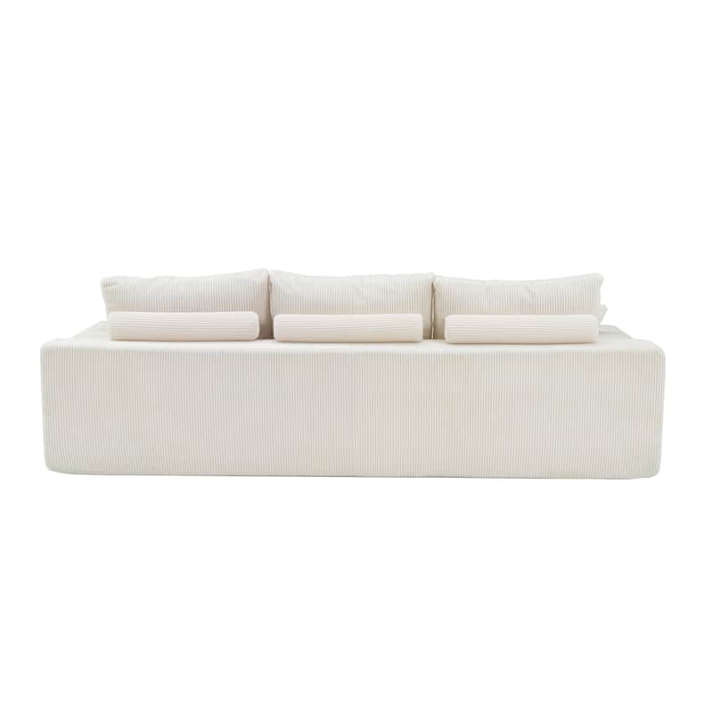 110" L-Shaped Cloud Sofa, 3-Seater Deep Seat Chaise, Plush Foam