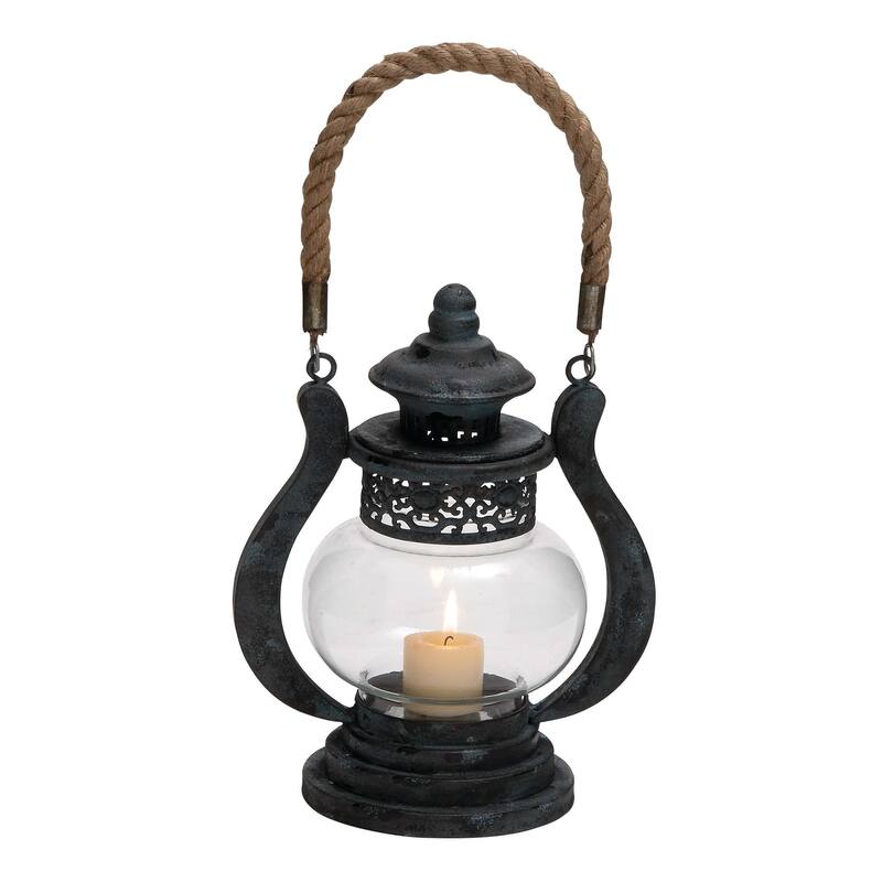 Metal Candle Lantern - Black - Roche River Decor - Black