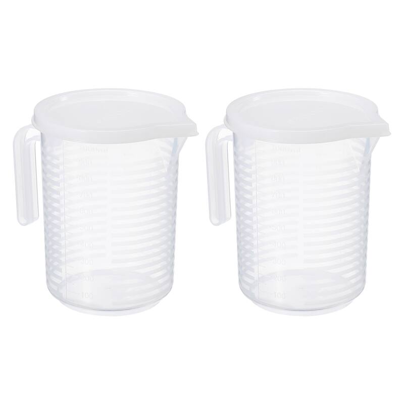 Graduated Beaker, 2 Pack 1000ml PP Plastic Cup Double Sided Graduations - Transparent