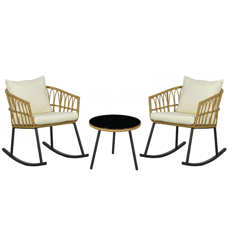 3 Piece Bistro Set with Cushions