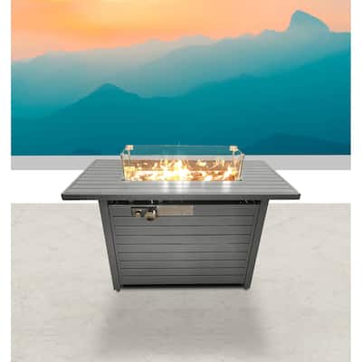 LSI 24'' H Steel Propane Outdoor Fire Pit Table with Lid - N/A