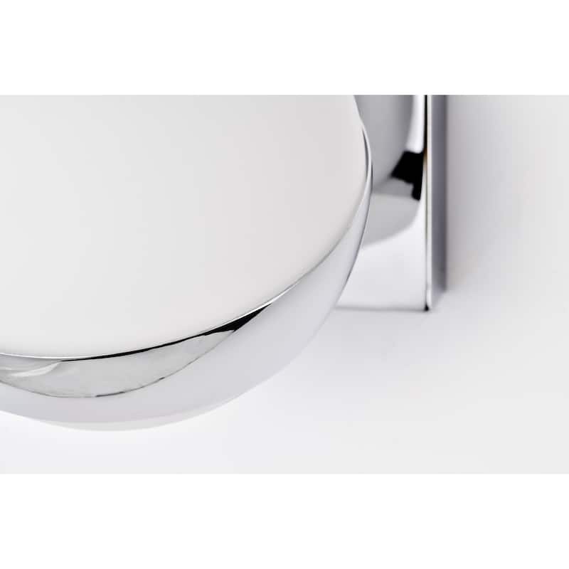 Sani 5 Inch Chrome Finish Orb Opaque Glass Wall Sconces 1 Light