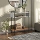 preview thumbnail 1 of 11, Furniture of America Benno Modern 31-inch Console Table with 2 Storage Shelves and Metal Frame Legs White