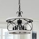 preview thumbnail 12 of 22, Bella Depot 5-Light Rustic Cage Wood Chandelier Dimmable Lighting, 15.7" Adjustable Farmhouse Pendant Light for Kitchen Island