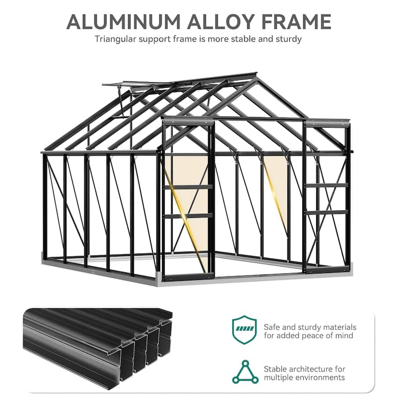 Moasis 8'/10' X 10'/12' Walk-in Hobby Greenhouse