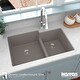 preview thumbnail 21 of 56, Karran Undermount Large/Small Bowl Quartz Kitchen Sink - 32" x 21.25" x 9" - 32" x 21.25" x 9"